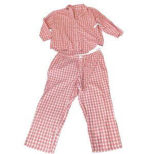NWT Old Navy Pink Gingham 2-Piece Pajamas Cotton Women's XXL #189G